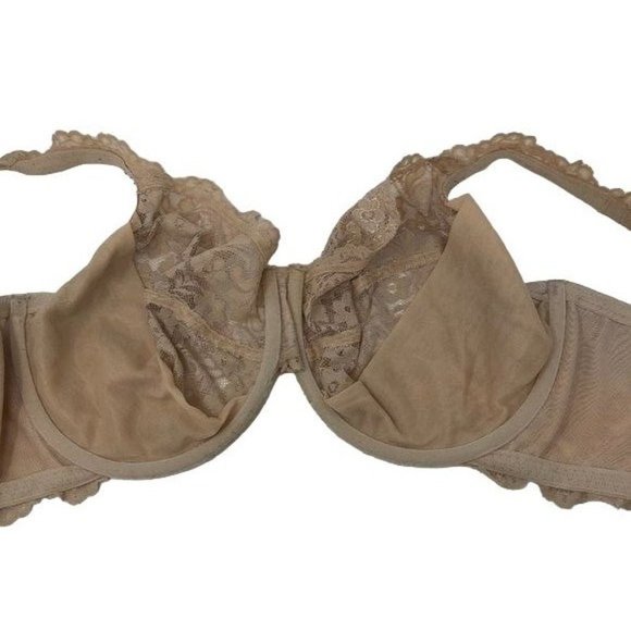 SMART & SEXY Beige Lace Unlined Bra Size 42DD - Picture 11 of 11